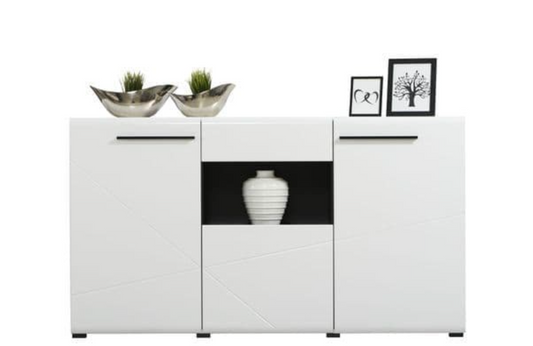 Terrento White Gloss Tall Sideboard