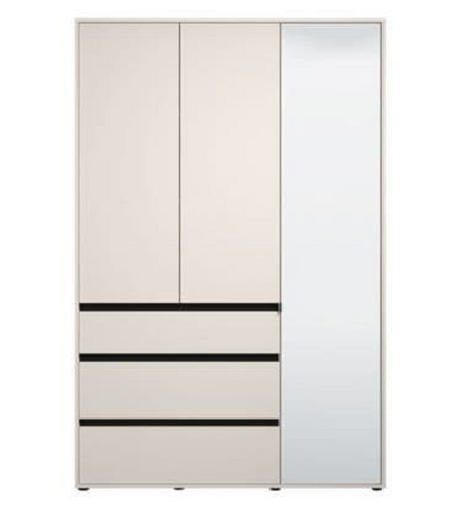 Kyoto Cashmere 3 Door 3 Drawer Mirrored Wardrobe