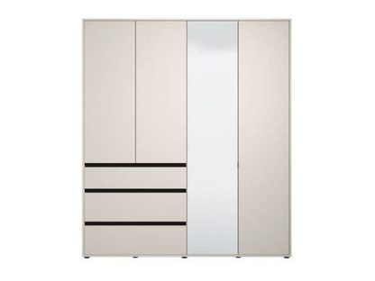 Kyoto Cashmere 4 Door 3 Drawer Mirrored Wardrobe