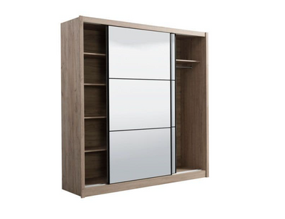 Nevada Artisan Oak Effect Full Mirrored Sliding Door Wardrobe