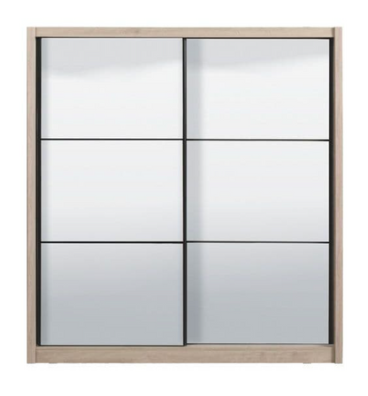 Nevada Artisan Oak Effect Full Mirrored Sliding Door Wardrobe