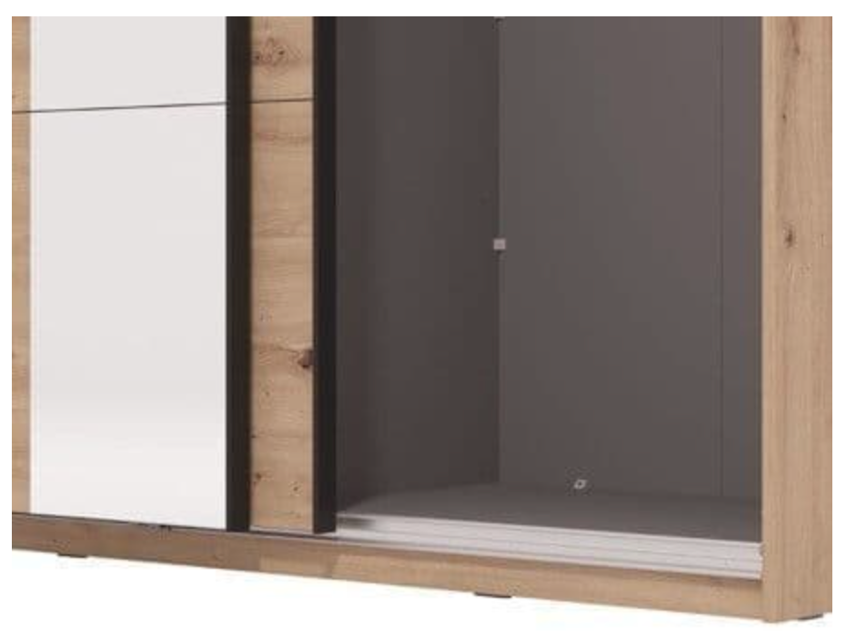 Noah Oak Effect Sliding Wardrobe With Mirror