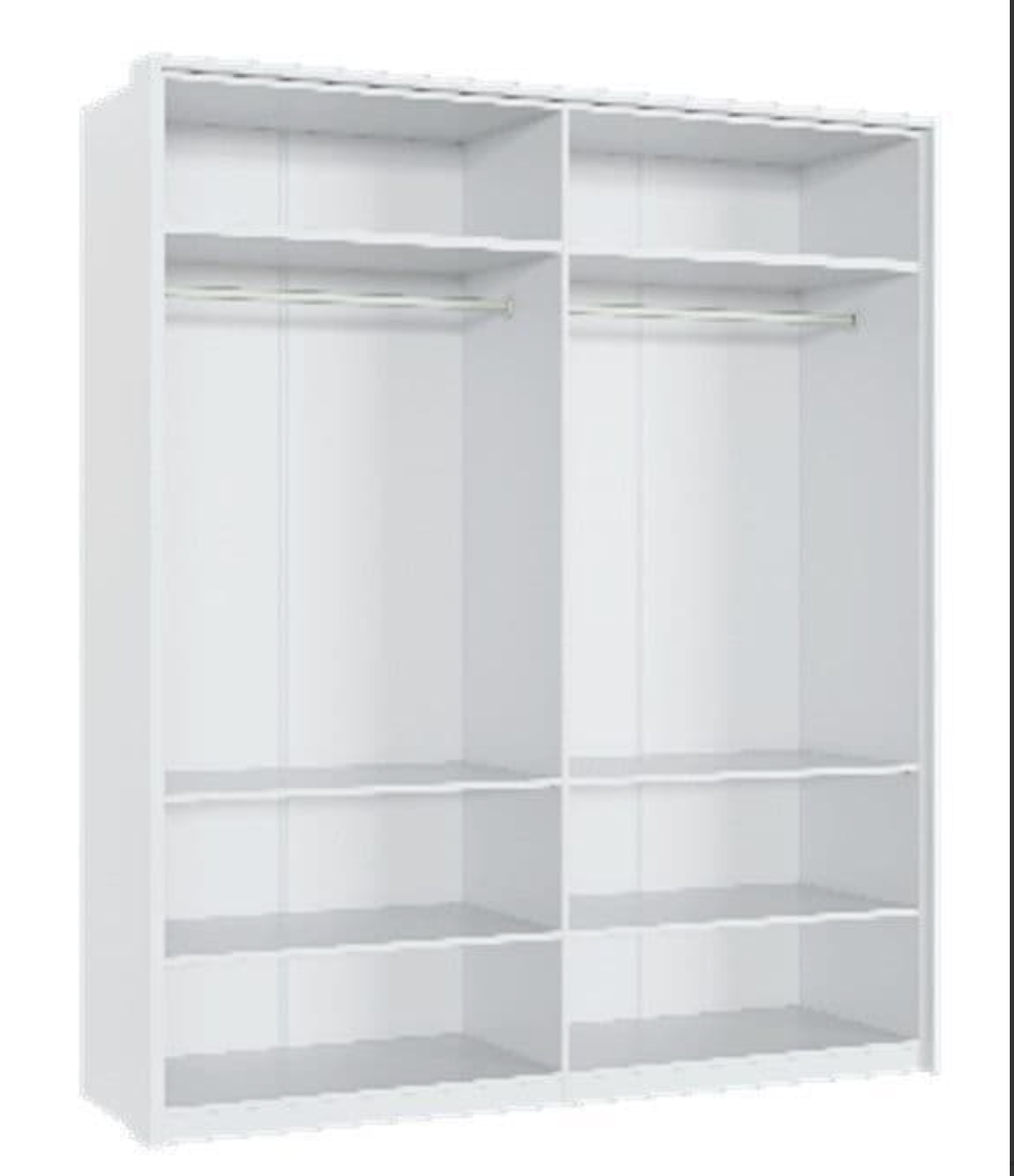 Rado 4 Door White High Gloss Mirrored Wardrobe