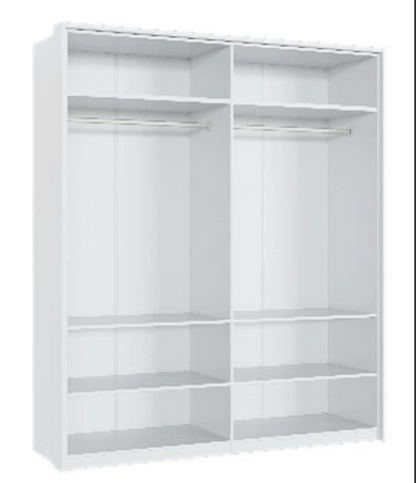 Rado 4 Door White High Gloss Mirrored Wardrobe