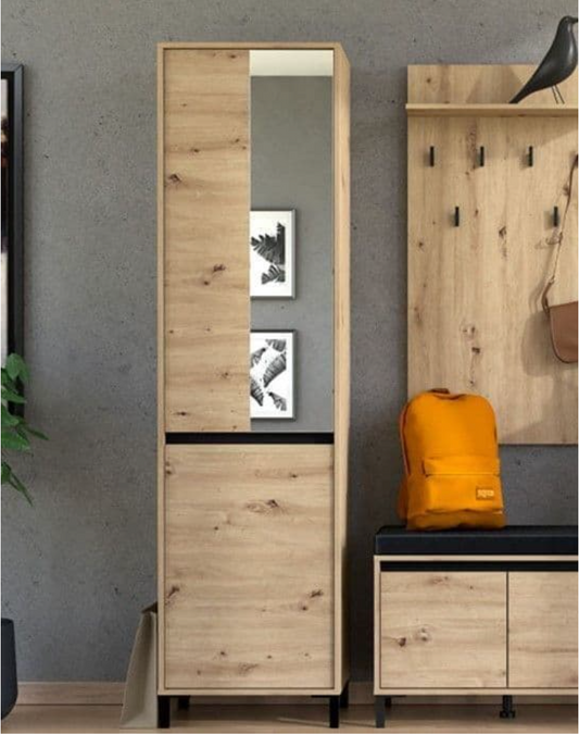 Rosmara Artisan Oak Effect Slim Narrow Shallow Depth Hallway Wardrobe
