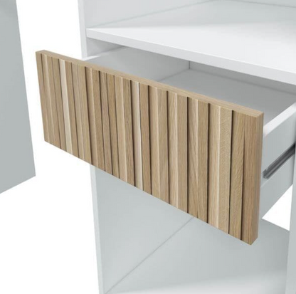 Salvador Natural Oak Effect and White Open Door Wardrobe With Shelves And Rail