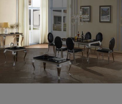 The Modern rectangular marble effect coffee table 100mm with Stainless Steel Base