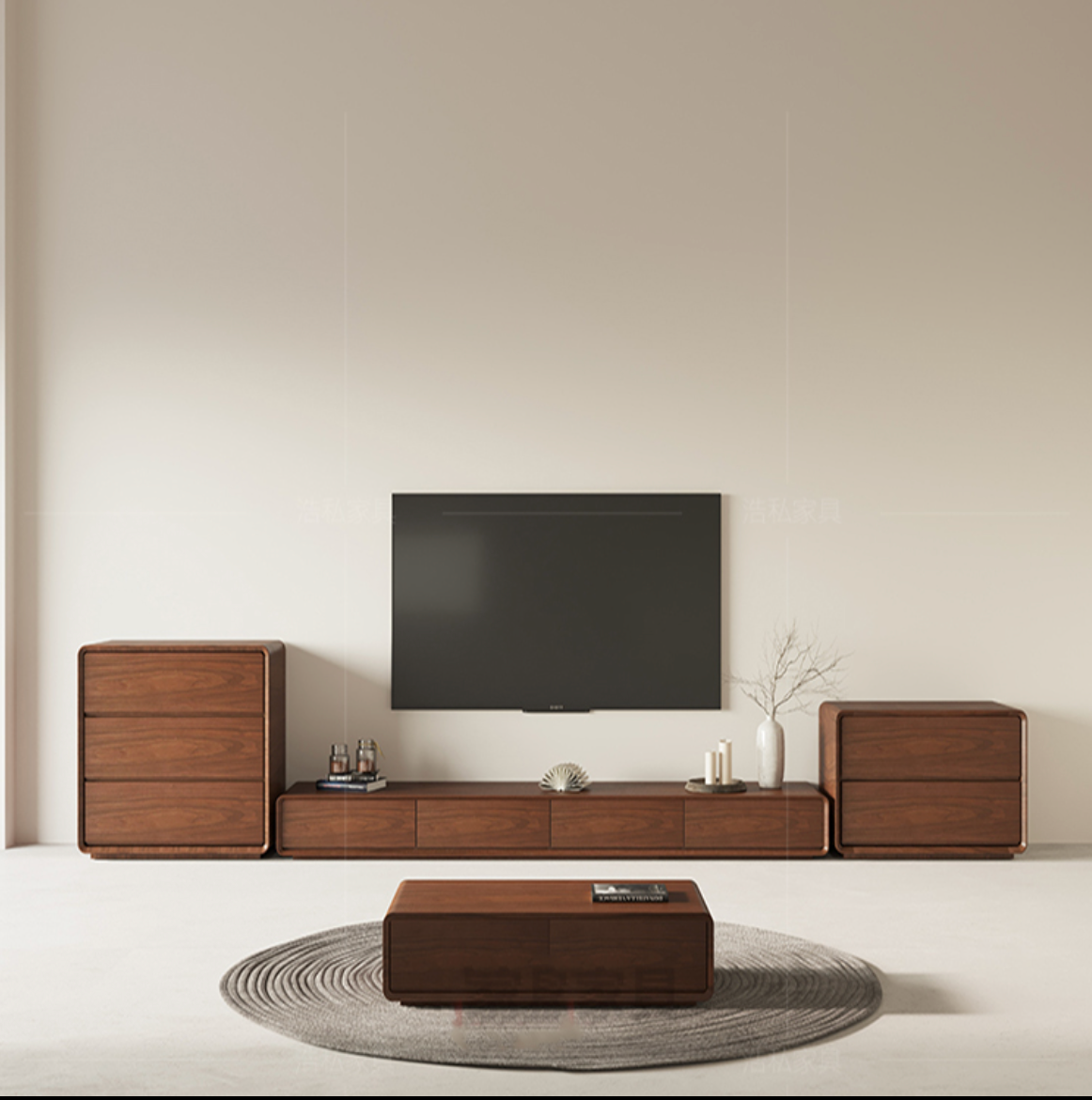 Modern Walnut Coffee Table with Storage – Model 191 | Silent Drawer|