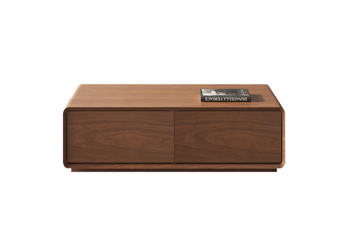Modern Walnut Coffee Table with Storage – Model 191 | Silent Drawer|