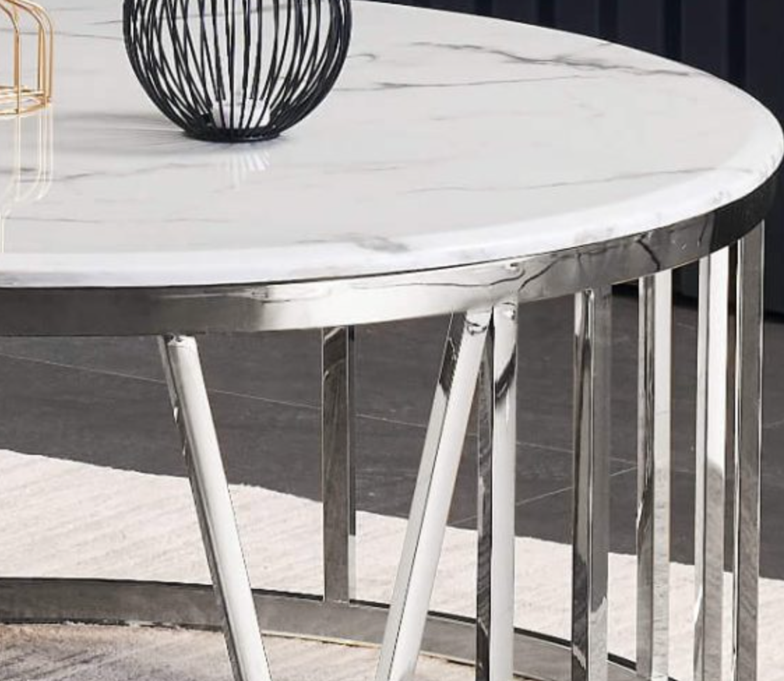 Bonita Marble Round Coffee Table – Elegant Modern Living Room Accent