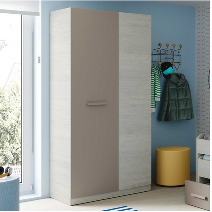 Almiron White & Grey Ash 2 Door Wardrobe