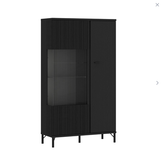 Lusaka Display Cabinet 2 Door in Black Graphite