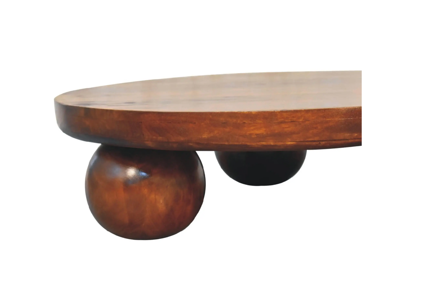 Handcrafted Solid Mango Wood Coffee Table – Chestnut Stain | 80×80×23 cm