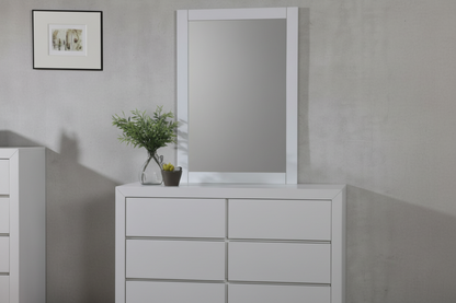 Woodsmith Zircon White 6 Drawer Dresser – Modern Chest of Drawers Bedroom Storage Cabinet