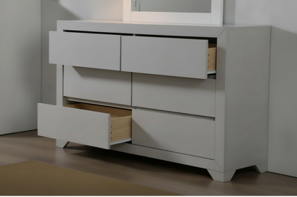Wilmot Grey 6 Drawer Dresser – Modern Chest of Drawers Bedroom Storage Unit