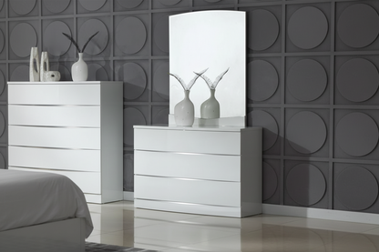 White High Gloss 3 Drawer Chest of Drawers – Woodsmith Widney Modern Bedroom Storage