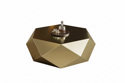 Luxury Geometric Gold Coffee Table – Modern Italian Designer Center Table for Living Room Décor