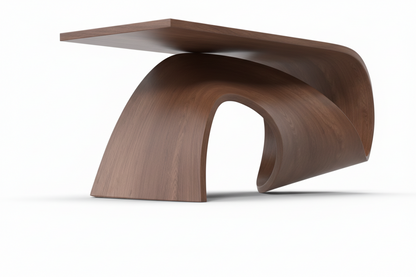 Luxury Ribbon-Shaped Walnut Coffee Table