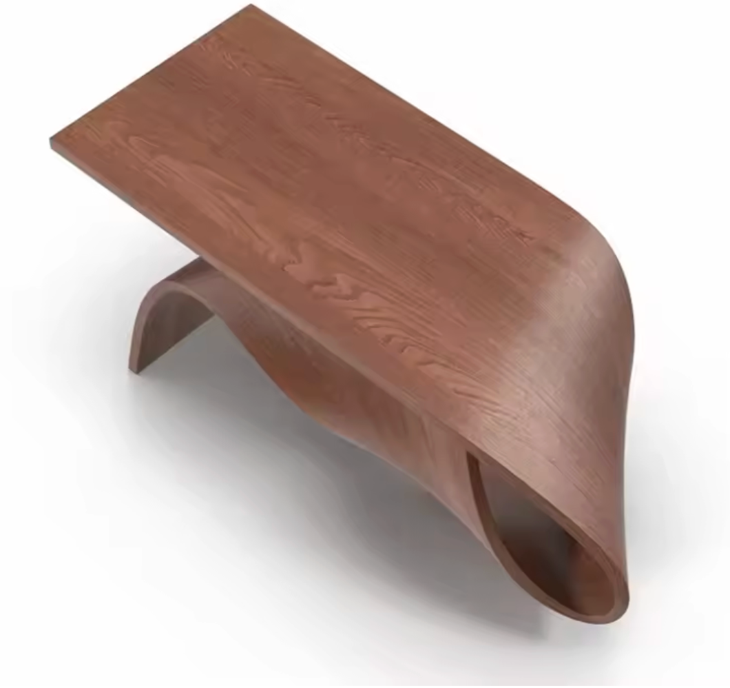 Luxury Ribbon-Shaped Walnut Coffee Table