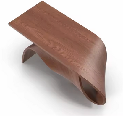 Luxury Ribbon-Shaped Walnut Coffee Table