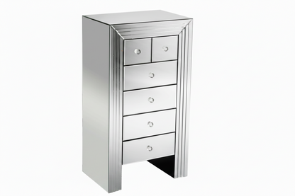 Mirrored 6 Drawer Chest of Drawers| H126 x D45 x W68 cm