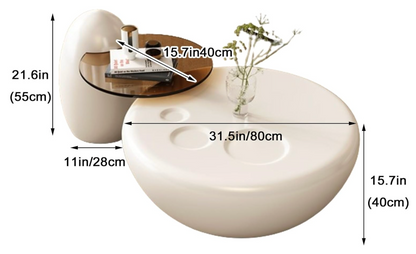 Luna White Coffee Table Set
