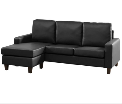 Premium Leather Look Reversible Corner Sofa