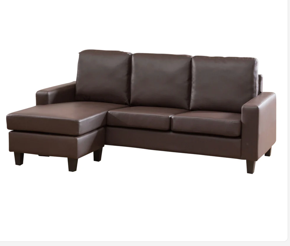 Premium Leather Look Reversible Corner Sofa