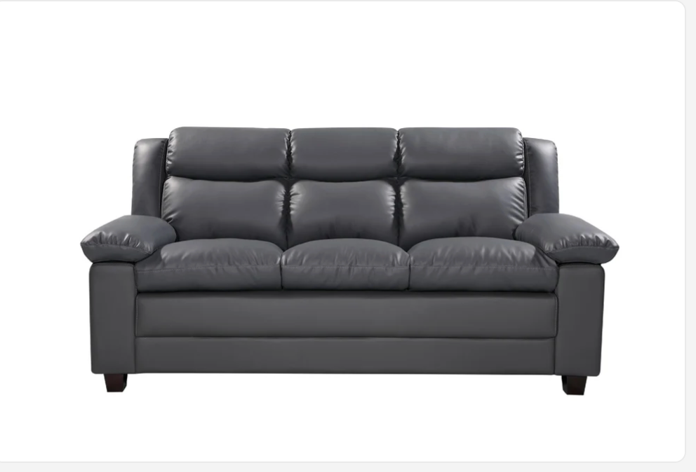 Urban Leather Look 3 Seat Sofa