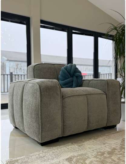Modern Grey Armchair Sofa – Upholstered Living Room Chair-Paris