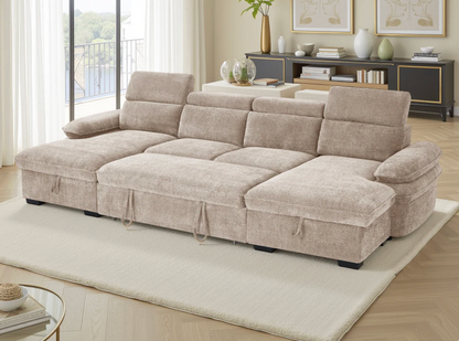 Hudson Sofabed Beige U Shape Corner