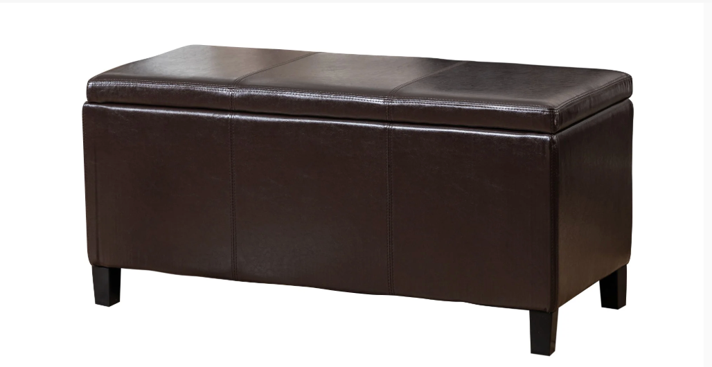 Modern Living Leather Storage Ottoman