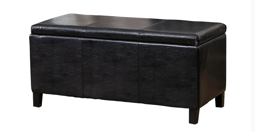 Modern Living Leather Storage Ottoman