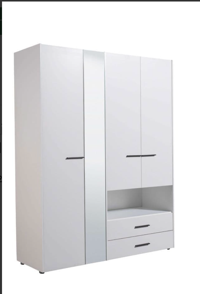 Limone White 4 Door Wardrobe