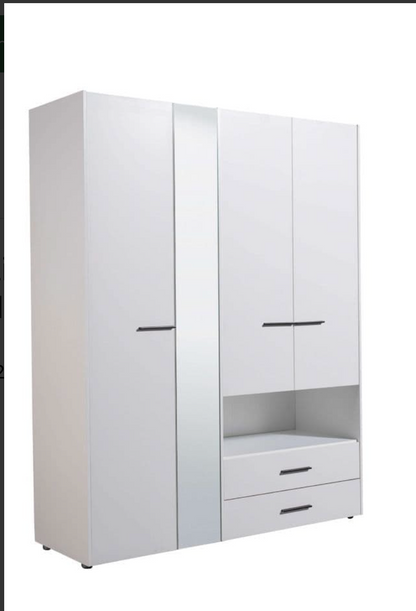 Limone White 4 Door Wardrobe