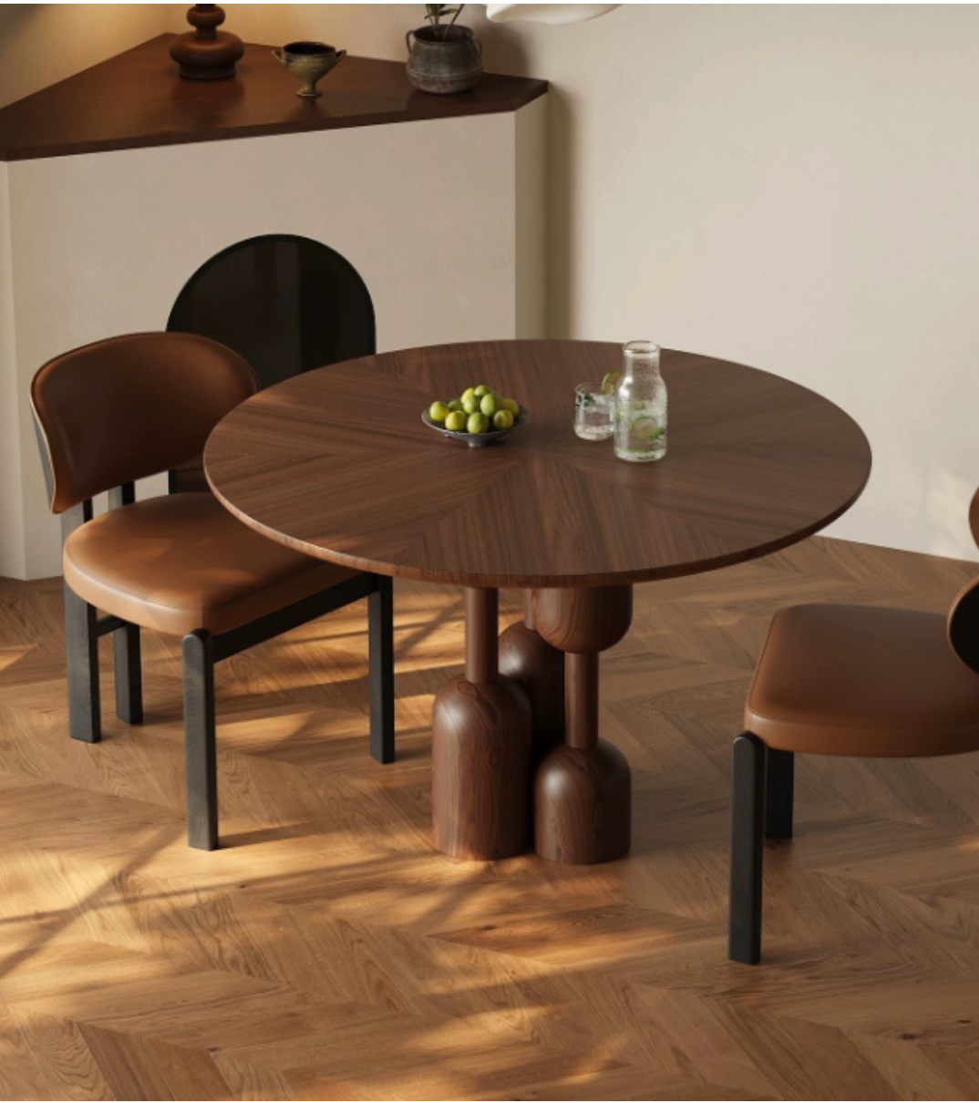 Italian Design Round Wooden Dining Table