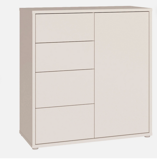 Alice Springs Storage Unit with 4 Drawers & 1 Door with Push-to-Open in Sand