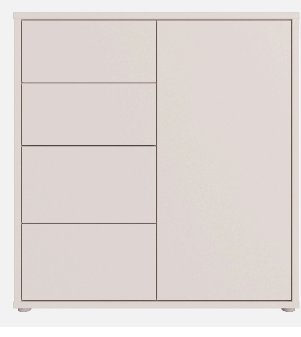 Alice Springs Storage Unit with 4 Drawers & 1 Door with Push-to-Open in Sand