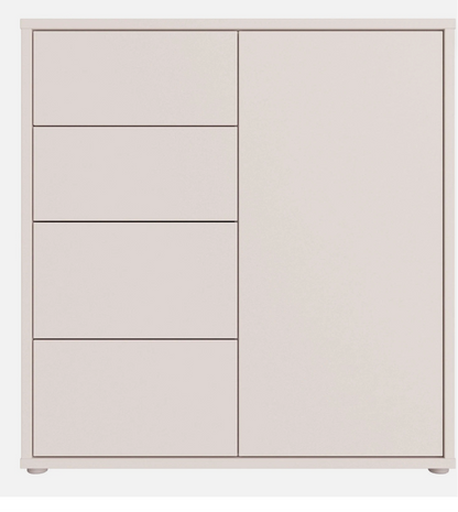 Alice Springs Storage Unit with 4 Drawers & 1 Door with Push-to-Open in Sand