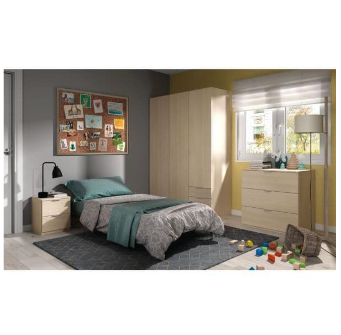 Cairo Oak Effect Compact 3 Door 3 Drawer Space-Saving Wardrobe LCX323R