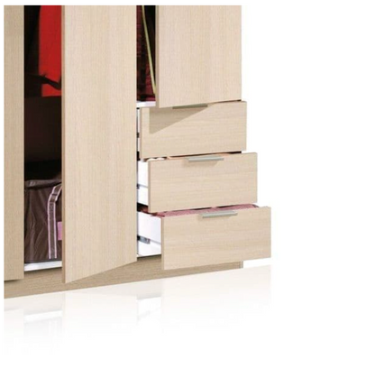 Cairo Oak Effect Compact 3 Door 3 Drawer Space-Saving Wardrobe LCX323R