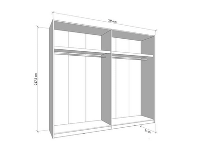 Weyma 245cm Cashmere Sliding Door Wardrobe