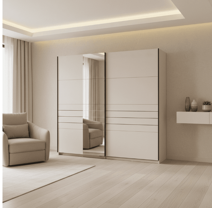 Weyma 220cm Cashmere Sliding Door Wardrobe