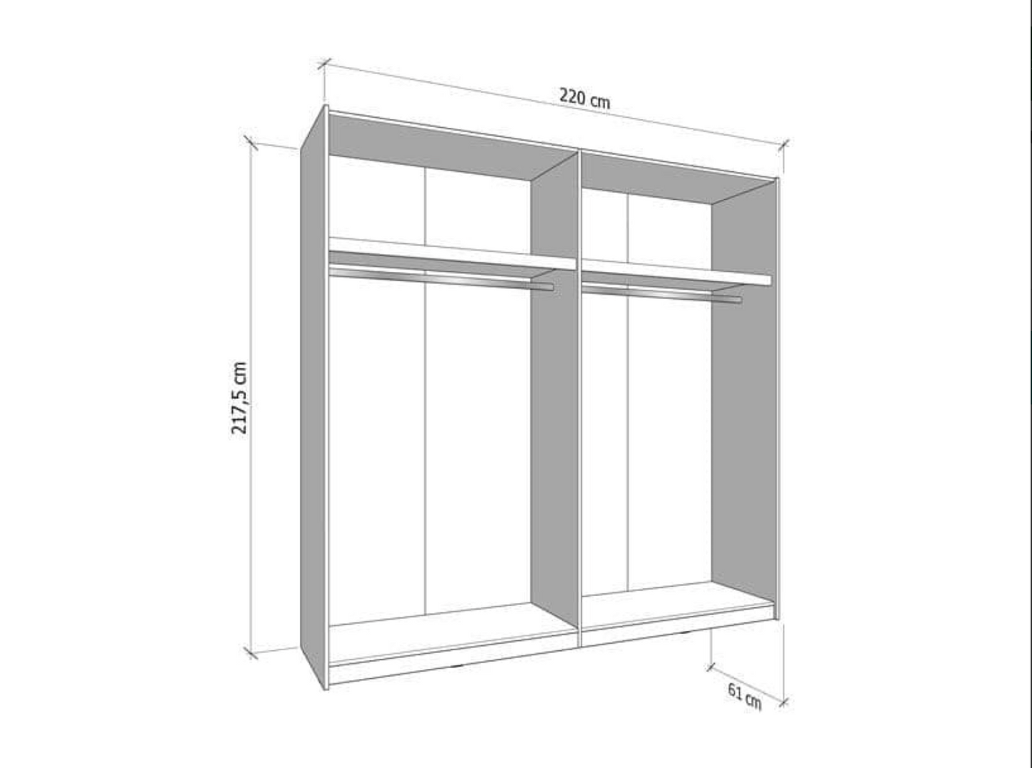 Weyma 220cm Cashmere Sliding Door Wardrobe