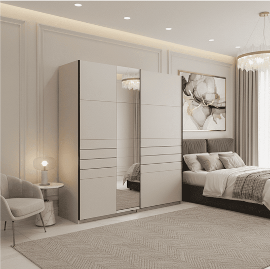 Weyma 200cm Cashmere Sliding Door Wardrobe