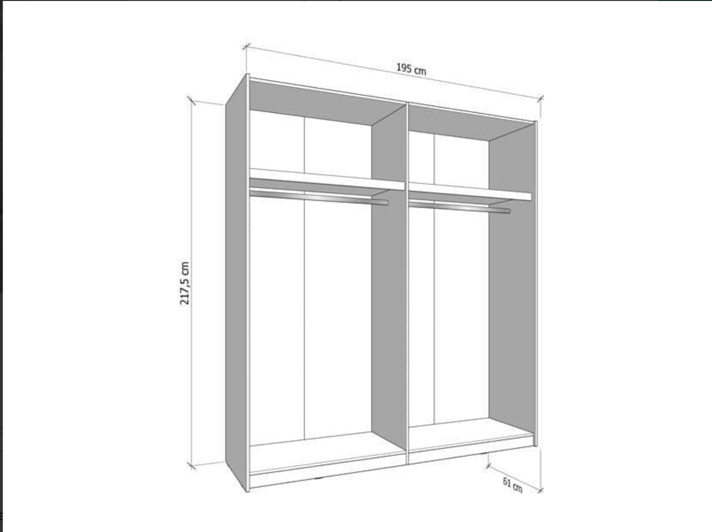 Weyma 200cm Cashmere Sliding Door Wardrobe
