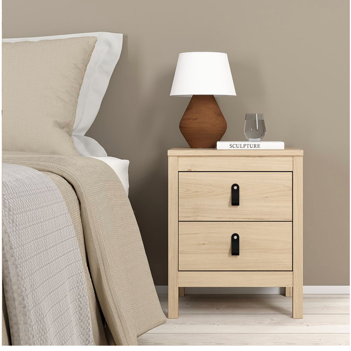 Barcelona 3 Piece Bedroom Furniture Set in Jackson Hickory Oak