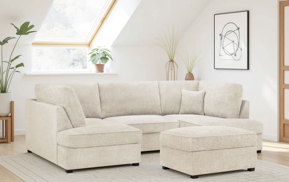 Carnaby Sofa Boucle Beige U Shape Corner