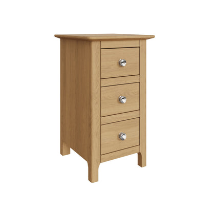Taberno Oak 3 Drawer Bedside Table – Natural Oak