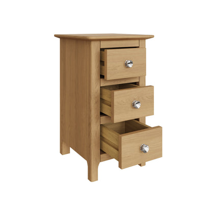 Taberno Oak 3 Drawer Bedside Table – Natural Oak